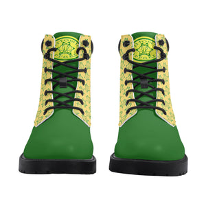 IAtomic Apparels Canary Green Hills and Mountains All Weather Boots