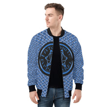 Load image into Gallery viewer, IAtomic Apparels Infamous Blue Warm Currents Bomber Jacket