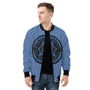 IAtomic Apparels Infamous Blue Warm Currents Bomber Jacket