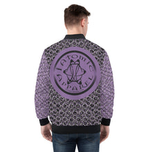 Load image into Gallery viewer, IAtomic Apparels Purp Black Warm Currents Bomber Jacket