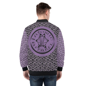 IAtomic Apparels Purp Black Warm Currents Bomber Jacket