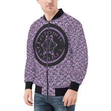 Load image into Gallery viewer, IAtomic Apparels Purp Black Warm Currents Bomber Jacket