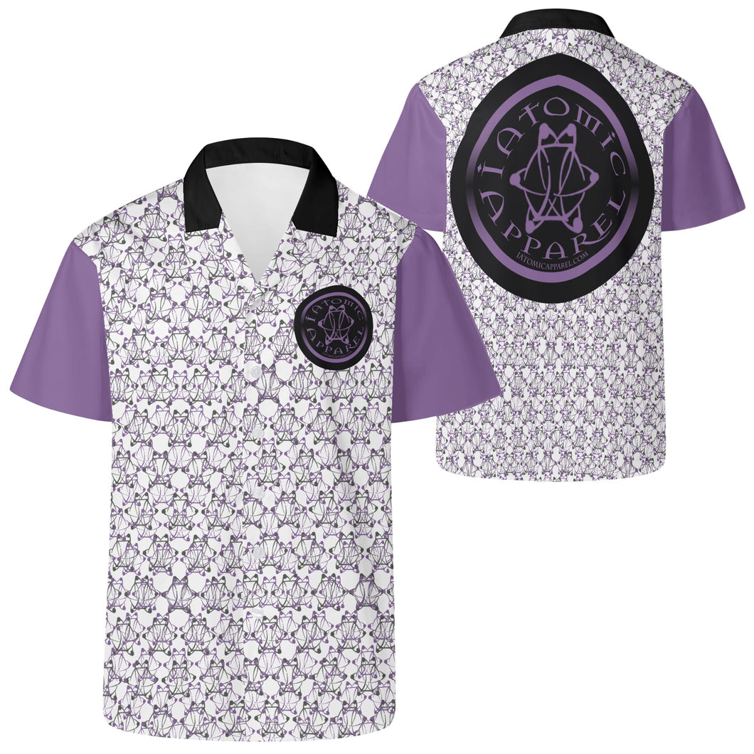 IAtomic Apparels White Purp Black All Occasions Short Sleeved Shirt