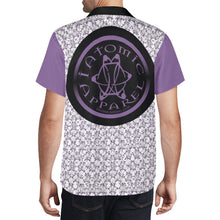 Load image into Gallery viewer, IAtomic Apparels White Purp Black All Occasions Short Sleeved Shirt