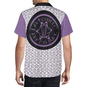 IAtomic Apparels White Purp Black All Occasions Short Sleeved Shirt