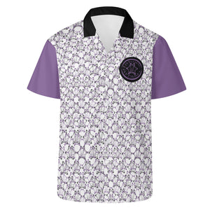 IAtomic Apparels White Purp Black All Occasions Short Sleeved Shirt