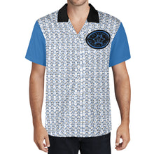 Load image into Gallery viewer, IAtomic Apparels White Infamous Blue All Occasions Short Sleeved Shirt