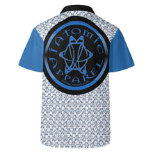 Load image into Gallery viewer, IAtomic Apparels White Infamous Blue All Occasions Short Sleeved Shirt