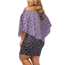 Load image into Gallery viewer, IAtomic Apparels Purp Black Diamond Drape Body Dress