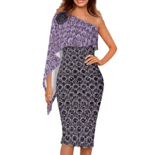 Load image into Gallery viewer, IAtomic Apparels Purp Black One Shoulder Body Dress