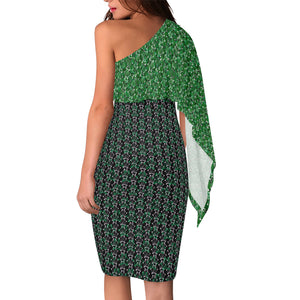 IAtomic Apparels Mean Green One Shoulder Body Dress