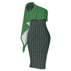 IAtomic Apparels Mean Green One Shoulder Body Dress