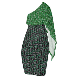 IAtomic Apparels Mean Green One Shoulder Body Dress