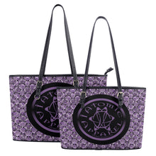 Load image into Gallery viewer, IAtomic Apparels Purp Black Double Sided Non Animal Luxury Tote Bag