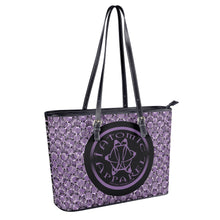 Load image into Gallery viewer, IAtomic Apparels Purp Black Double Sided Non Animal Luxury Tote Bag