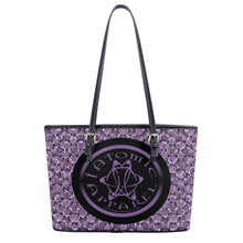 Load image into Gallery viewer, IAtomic Apparels Purp Black Double Sided Non Animal Luxury Tote Bag