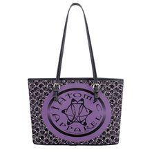 Load image into Gallery viewer, IAtomic Apparels Purp Black Double Sided Non Animal Luxury Tote Bag