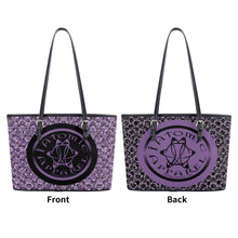 Load image into Gallery viewer, IAtomic Apparels Purp Black Double Sided Non Animal Luxury Tote Bag