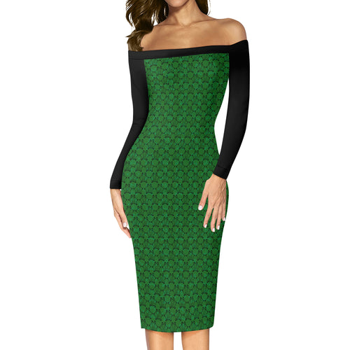 IAtomic Apparels Mean Green Warm Currents Long Sleeved Body Dress