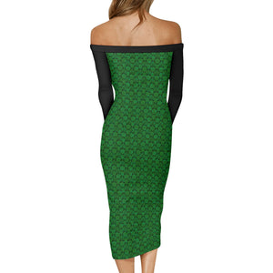 IAtomic Apparels Mean Green Warm Currents Long Sleeved Body Dress