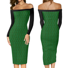 Load image into Gallery viewer, IAtomic Apparels Mean Green Warm Currents Long Sleeved Body Dress