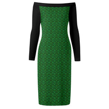 Load image into Gallery viewer, IAtomic Apparels Mean Green Warm Currents Long Sleeved Body Dress