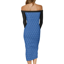 Load image into Gallery viewer, IAtomic Apparels Infamous Blue Warm Currents Long Sleeved Body Dress