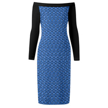 Load image into Gallery viewer, IAtomic Apparels Infamous Blue Warm Currents Long Sleeved Body Dress