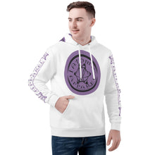 Load image into Gallery viewer, IAtomic Apparels White Purp Black Warm Currents Unisex Hoodie