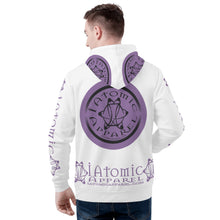 Load image into Gallery viewer, IAtomic Apparels White Purp Black Warm Currents Unisex Hoodie