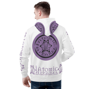 IAtomic Apparels White Purp Black Warm Currents Unisex Hoodie