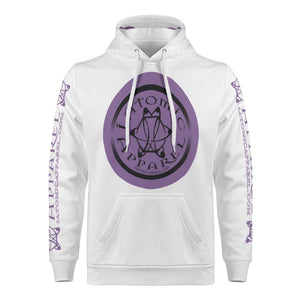 IAtomic Apparels White Purp Black Warm Currents Unisex Hoodie