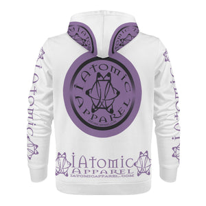 IAtomic Apparels White Purp Black Warm Currents Unisex Hoodie