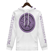 Load image into Gallery viewer, IAtomic Apparels White Purp Black Warm Currents Unisex Hoodie