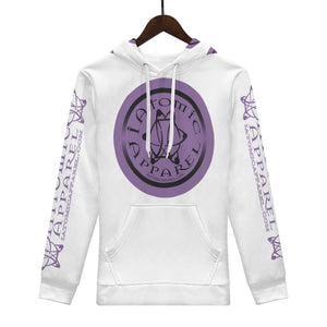 IAtomic Apparels White Purp Black Warm Currents Unisex Hoodie