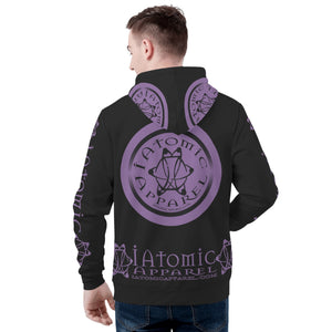 IAtomic Apparels Purp Black Warm Currents Unisex Hoodie