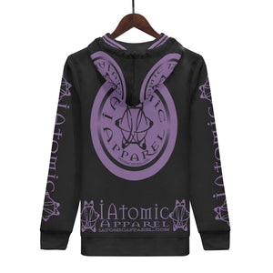 IAtomic Apparels Purp Black Warm Currents Unisex Hoodie