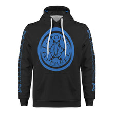 Load image into Gallery viewer, IAtomic Apparels Black Infamous Blue Warm Currents Unisex Hoodie