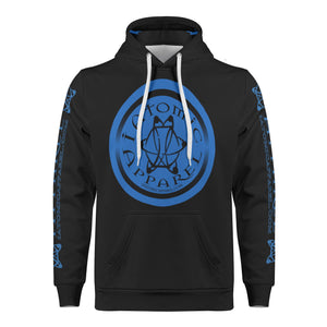 IAtomic Apparels Black Infamous Blue Warm Currents Unisex Hoodie