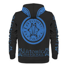 Load image into Gallery viewer, IAtomic Apparels Black Infamous Blue Warm Currents Unisex Hoodie