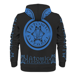 IAtomic Apparels Black Infamous Blue Warm Currents Unisex Hoodie