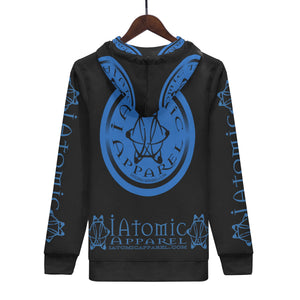 IAtomic Apparels Black Infamous Blue Warm Currents Unisex Hoodie