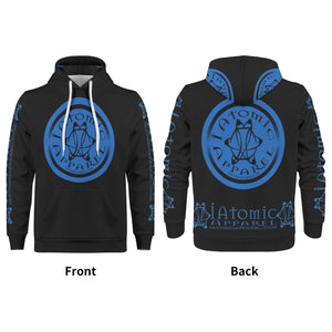 IAtomic Apparels Black Infamous Blue Warm Currents Unisex Hoodie