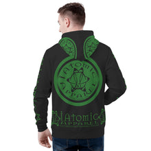 Load image into Gallery viewer, IAtomic Apparels Black Green Mean Warm Currents Unisex Hoodie