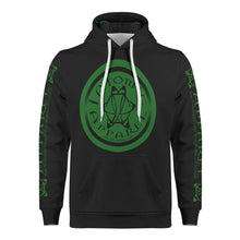 Load image into Gallery viewer, IAtomic Apparels Black Green Mean Warm Currents Unisex Hoodie