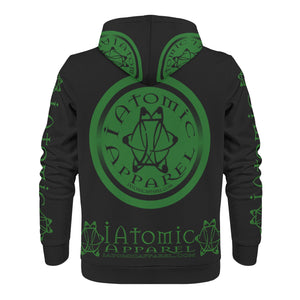 IAtomic Apparels Black Green Mean Warm Currents Unisex Hoodie