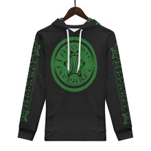 Load image into Gallery viewer, IAtomic Apparels Black Green Mean Warm Currents Unisex Hoodie