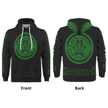 Load image into Gallery viewer, IAtomic Apparels Black Green Mean Warm Currents Unisex Hoodie