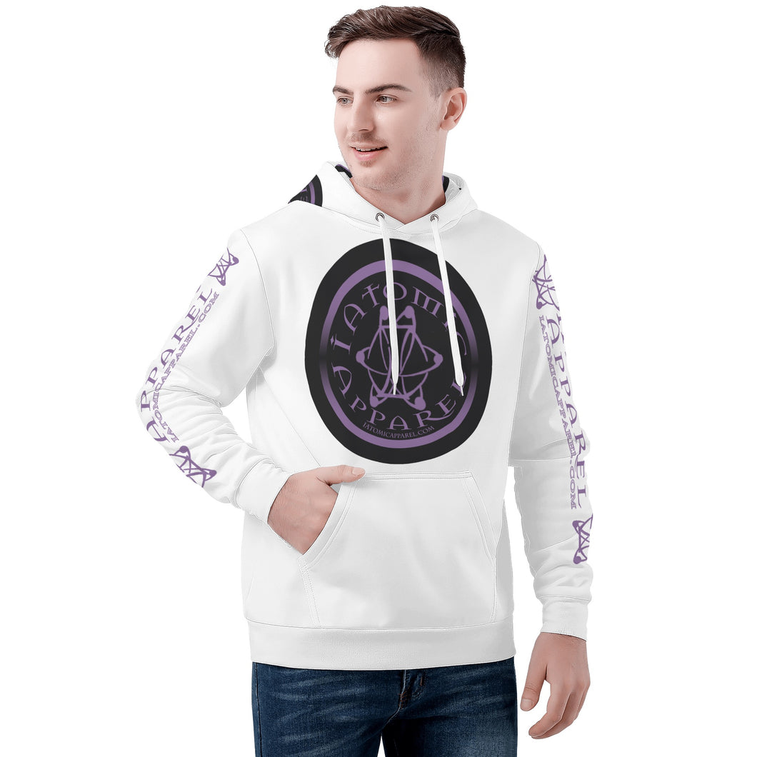 IAtomic Apparels White Black Purp Warm Currents Unisex Hoodie