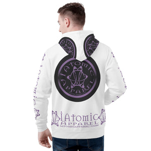 IAtomic Apparels White Black Purp Warm Currents Unisex Hoodie